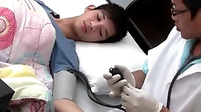 Asian twink gets examined and breeded from behind by adulterate