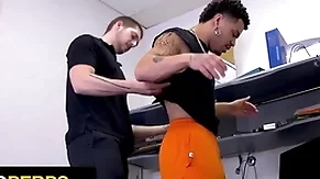 Young perps - security guard brings suspected black thief to the backroom for deep cavity search