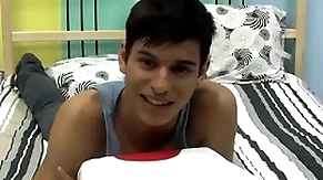 Cute twink is playing beside his flannel during an buckle down to