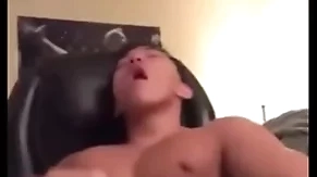 Asian guy whimper over and cum