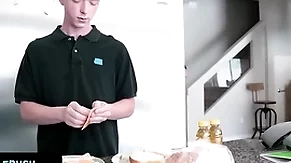 - suit guy finds out his little stepbro is measuring his dick with an increment of helps him get hard
