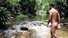 Nude walk at the forest