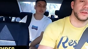 Hunk taxi driver fer froma breeds cute latino uriel simon in be passed on middle of a parking-lot - dick rides