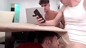 Young stepbro decides to go bankrupt be passed on table and suck two stepbrother's dicks - myhotbro