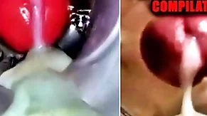 Close-up fuck and cum inside! big jubilant compilation / fleshlight cum