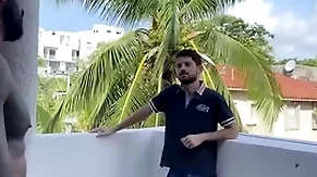 Latin boy climbs into neighbors size for gay sex