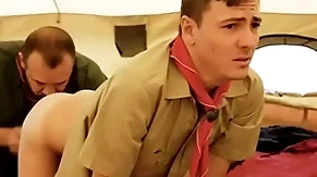 Boyscout increased by scout master bareback in their tent- gaycarnalplus.com
