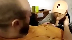 Hot sucked on sofa