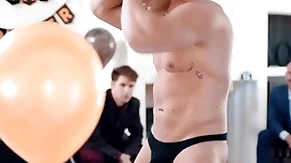 Straight groom-to-be gets a little surprise by his groomsmen! michael boston is fucked by male stripper lucca mazzi not later than his bachelor party!