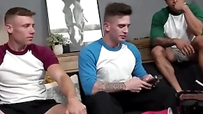 Hot gay jocks lecture straight from the shoulder guy into threesome fuck
