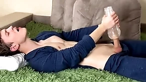 Boy wake up to fuck flashlight! are all about virgin boys so horny ? /hot