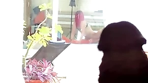 I masturbate, spying at the neighbors who have lesbian sex