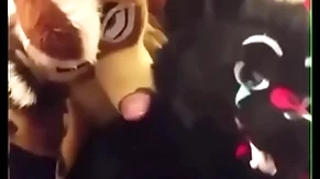 Fursuiters fuck in bathroom measurement bottom moans loudly