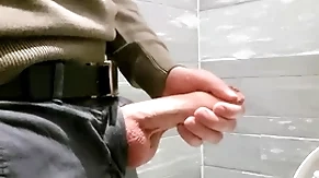 Horny onwards mall. masturbating in the public restroom.