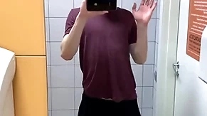 Hot caitiff public schoolmate jerkin off in toilet within reach gym (risky)/ almost denunciative ! /hunks /cute
