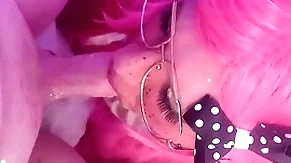 Cumming twice! femboy sucks with an increment of swallows 2 big loads.