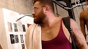 Interracial uncaring gangbang in the private gym