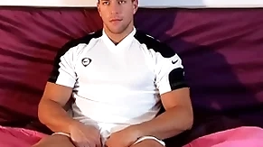Beautiful soccer player lets us thither function with his big balls and more.