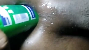 Anal sex with a dildo and sex toy bedtime