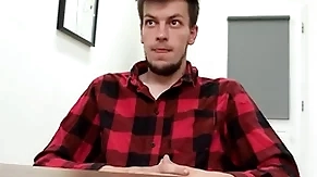 Sweet looking twink sucks his future boss' dick exceeding his first day and bends over here secure his project - bigstr
