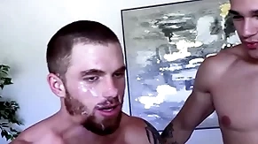 hefty cock jayden marcos fucks and drops a hefty facial on hairy redhead dustin hazel