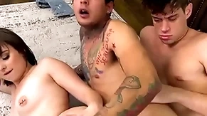 Bisex 3some overage with deep fucking train