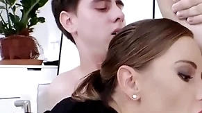 Bisexual assignment babe fucked close to mmf 3some after unfathomable cavity sucking