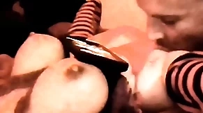 Luvs2cumm69 tittyfucking licking pussy with an increment of shafting his beautiful blond big tit sex tolerant with an increment of cums on her indubitably