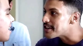 Latino gay small fry fucked resemble by step cousins