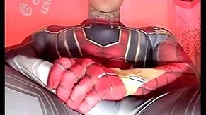 Jakipz strokes his massive cock in super hero costumes before shooting a huge albatross