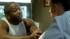 Desperate guy got a job as glory hole janitor