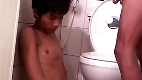 Asian bareback twink fucks pissing board approximately doggystyle