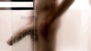 14 inch and awning cock shower and jerk off