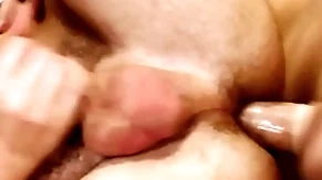 Anal nympho bisex dudes fuck with slutty bae in threesome