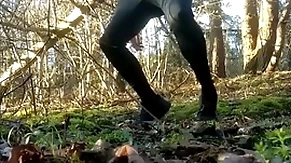 Hard twink in trackies heavy cums in eradicate affect woods