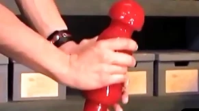 Kinky bdsm plank takes massive dildo