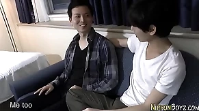 Asian teen fingers opening